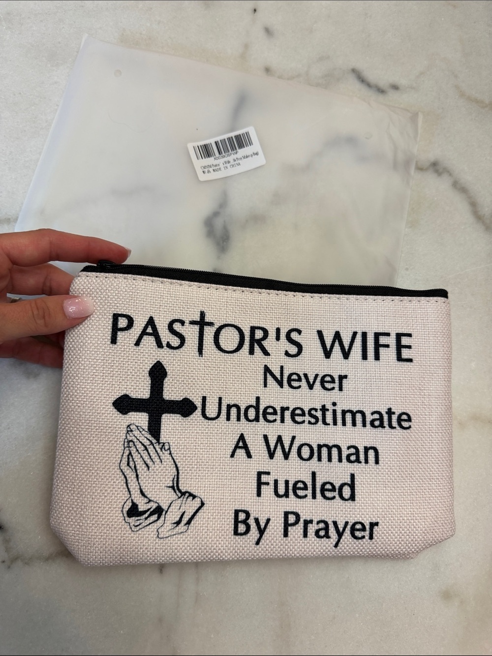 Pastor's Wife Canvas Pouch - Pink
